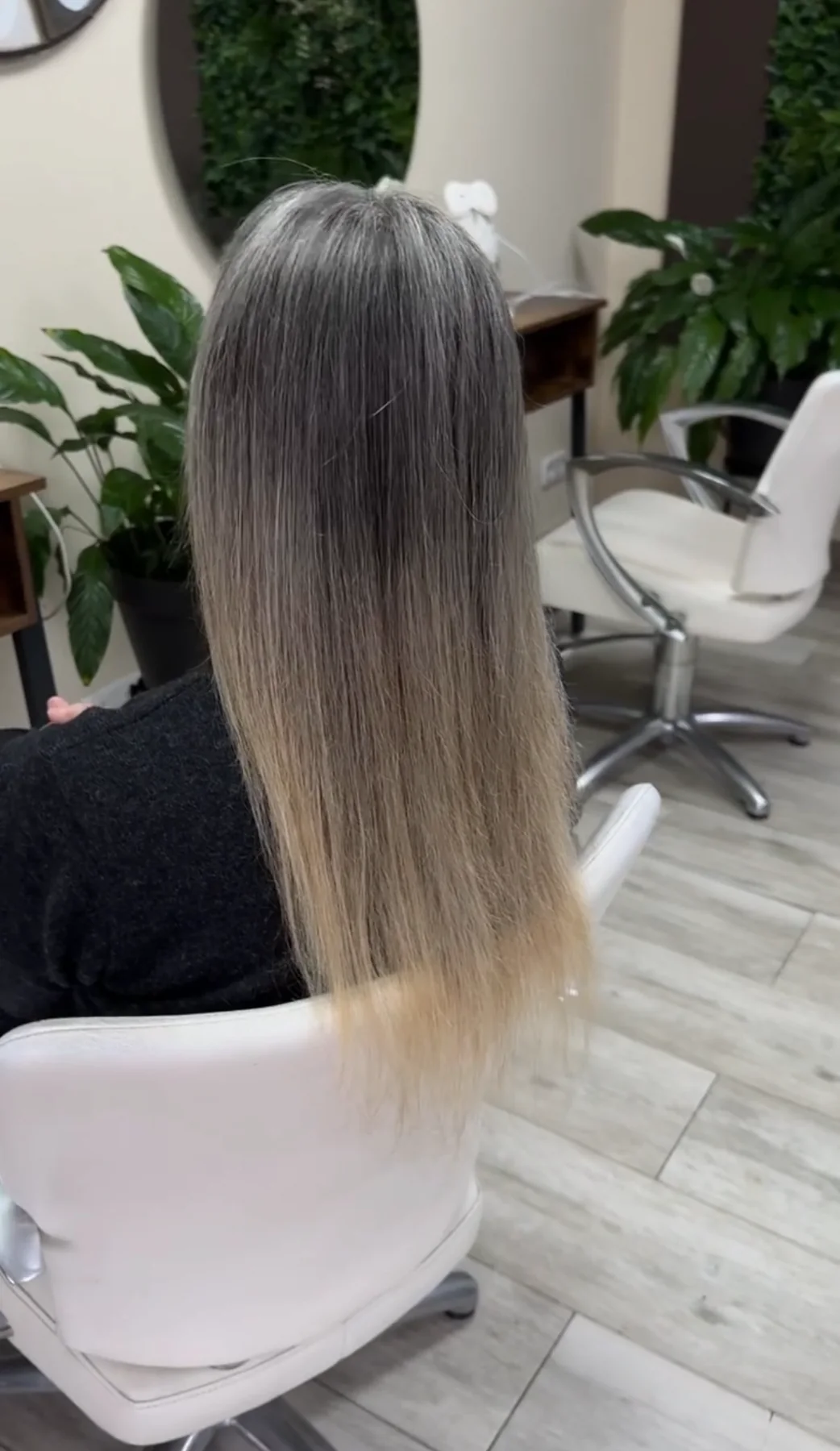 Cabello antes de la corrección de color